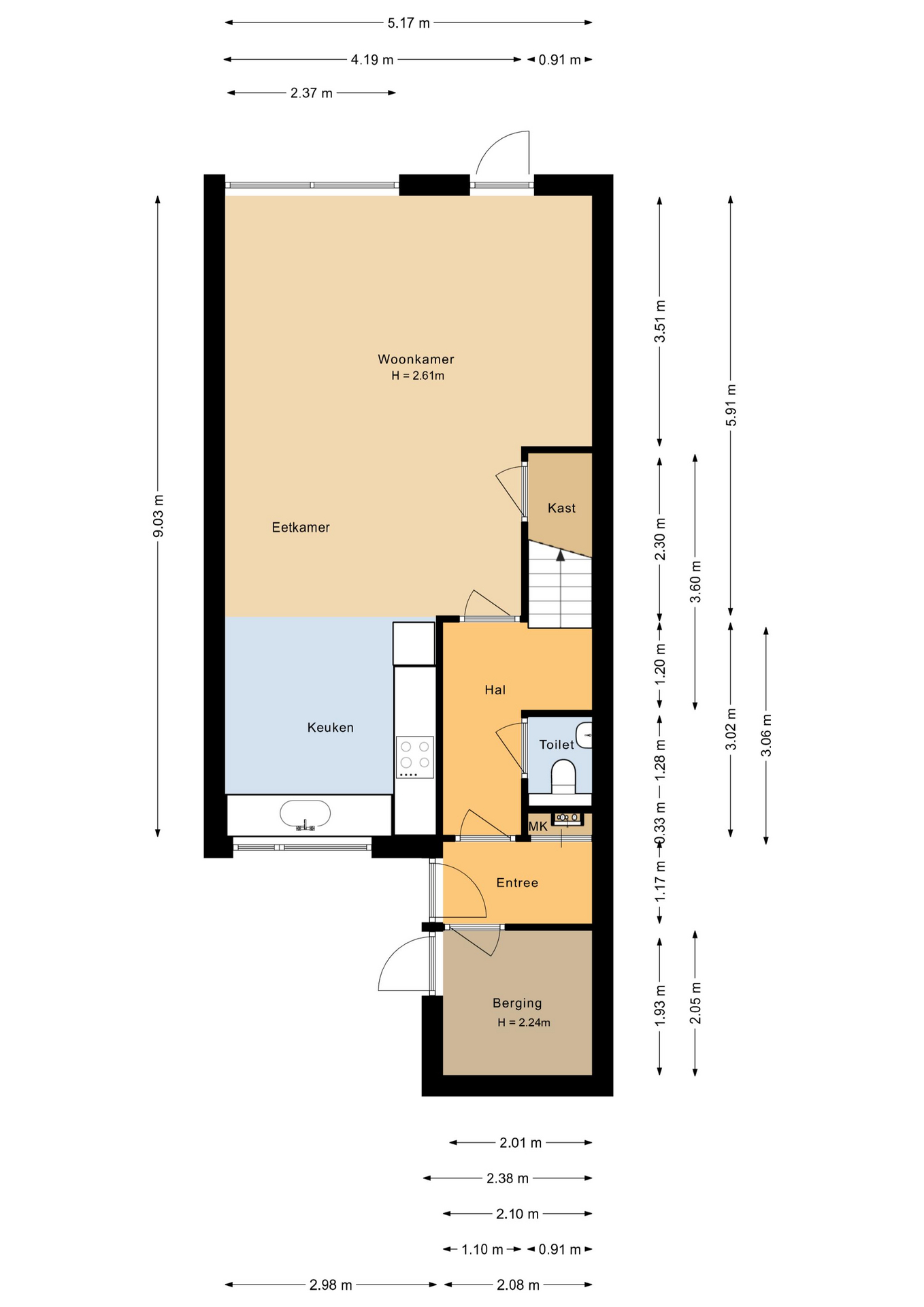 Gondel 21 17 - 8243 CB - lelystad-plattegrond-1